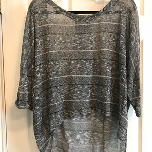 Sheer cutout three quarter sleeve sweater